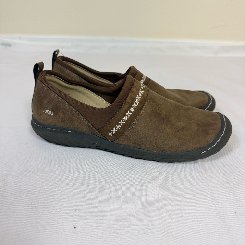 JBU by Jambu Women’s 10M Becca Slip On Moccasin Memory Foam Shoes Brown Comfort